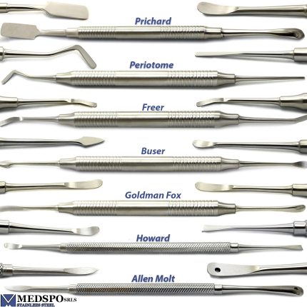 Implant Surgery Sinus Lift Periosteal Dental Elevators Set of 7 Molt Prichard Buser Surgical Instruments Kit