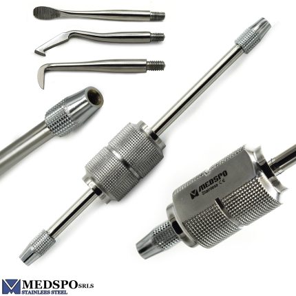 Manual Crown Remover Dental Restorative Bridges Remover with 3 Attachments Surgical Instruments